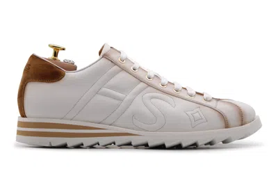 Harris Shoes 1913 Sneakers In Pelle Con Dettagli Sfumati In White