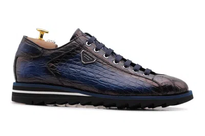 Harris Shoes 1913 Sneakers In Pelle Di Coccodrillo In Black