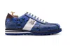 Harris Shoes 1913 Sneakers In Pelle Di Pitone Blu E Suola Running In Multi