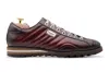 Harris Shoes 1913 Sneakers In Pelle Dipinta A Mano In Burgundy