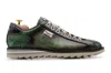 Harris Shoes 1913 Sneakers In Pelle Dipinta A Mano E Pitone In Green