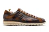 Harris Shoes 1913 Sneakers In Pelle Dipinte A Mano Marrone In Brown
