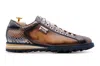 Harris Shoes 1913 Sneakers In Pelle E Pitone Dipinto A Mano In Multi