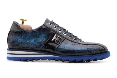Harris Shoes 1913 Sneakers In Pelle Effetto Coccodrillo In Multi