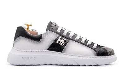 Harris Shoes 1913 Sneakers In Pelle Sfumata A Mano In White