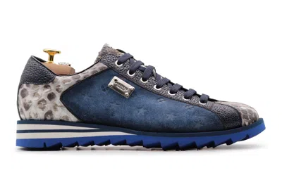 Harris Shoes 1913 Sneakers In Suede E Pitone In Blue