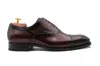 Harris Shoes 1913 Stringata In Pelle Dipinta A Mano In Burgundy