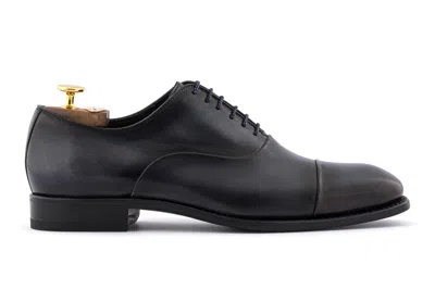 Harris Shoes 1913 Stringata In Pelle Dipinta A Mano Grigia In Black