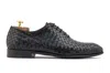 Harris Shoes 1913 Stringata In Pelle Intrecciata E Sfumata A Mano In Black