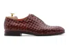 Harris Shoes 1913 Stringata In Pelle Intrecciata E Sfumata A Mano In Brown