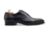 Harris Shoes 1913 Stringata In Pelle Pregiata Di Anguilla Blu Scuro In Blue