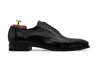 Harris Shoes 1913 Stringata In Pelle Pregiata Di Anguilla Nera In Black