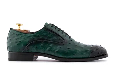 Harris Shoes 1913 Stringata In Pelle Pregiata In Green