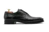 Harris Shoes 1913 Stringata In Pelle Pregiata In Struzzo Grigia In Black