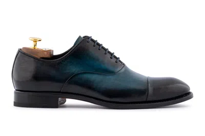 Harris Shoes 1913 Stringata In Pelle Sfumata A Mano In Blue