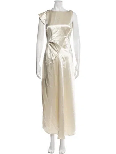 Pre-owned Harris Tapper Asymmetrical Long Dress In Neutrals