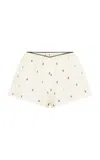 Harris Tapper Exclusive Boudoir Embroidered Silk-blend Shorts In White