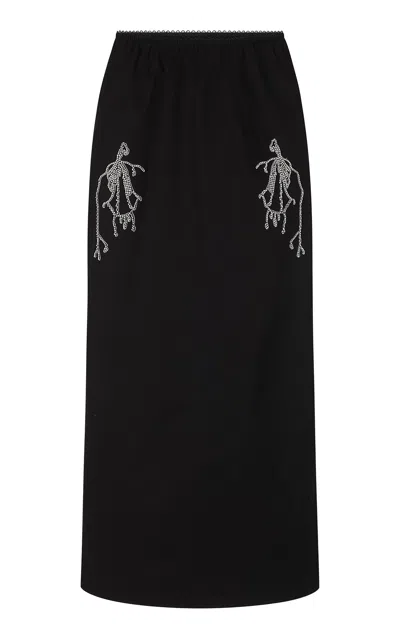 Harris Tapper Exclusive Camilla Beaded Cotton Skirt In Black