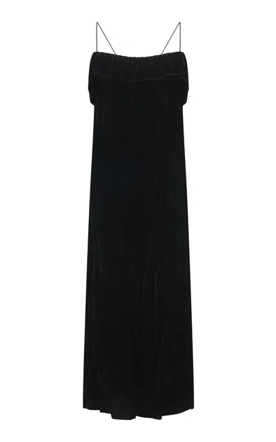 Harris Tapper Exclusive Clarice Crushed Velvet Maxi Dress In Black