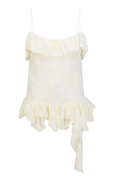Harris Tapper Exclusive Clarice Velvet Devoré Top In White