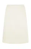 Harris Tapper Exclusive Crume Satin Midi Skirt In White