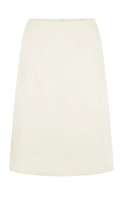 Harris Tapper Exclusive Crume Satin Midi Skirt In White
