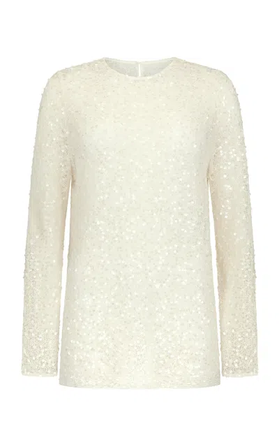 Harris Tapper Exclusive Eva Sequin Knit Top In White