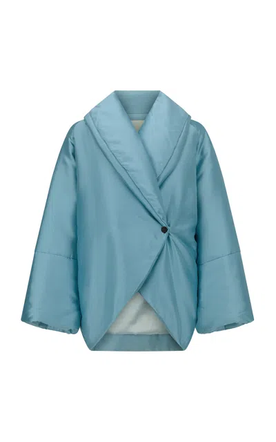 Harris Tapper Exclusive Humphrey Silk-wool Robe In Blue