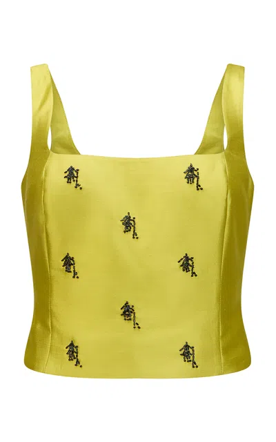 Harris Tapper Exclusive Isabella Wool-silk Top In Gold