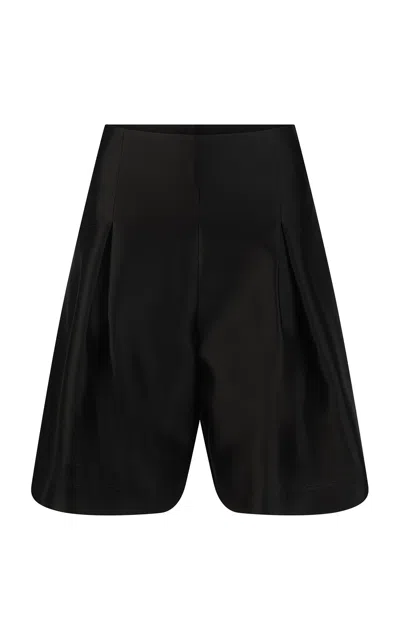Harris Tapper Exclusive Kennedy Wool-silk Shorts In Black