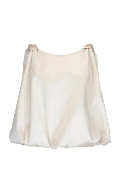 Harris Tapper Exclusive Knot Satin Top In Brown