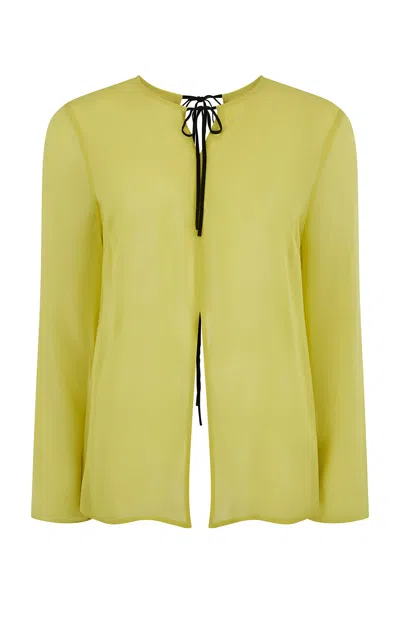 Harris Tapper Exclusive Loin Silk Blouse In Green