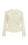 Harris Tapper Exclusive Long-sleeved Chaimberlain Wrap Top In Multi