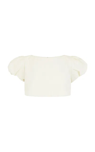 Harris Tapper Exclusive Macy Cotton Crop Top In Neutral