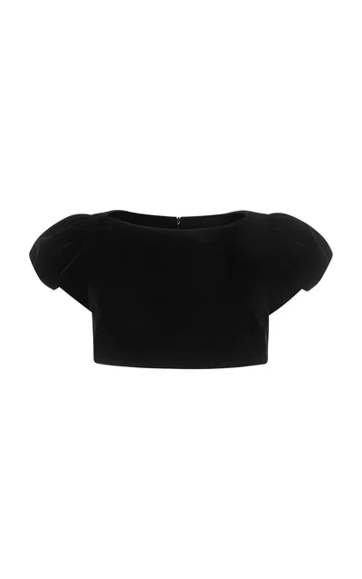 Harris Tapper Exclusive Macy Velvet Top In Black