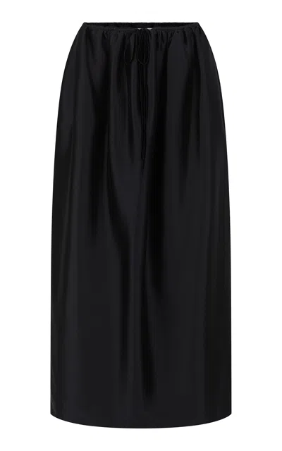 Harris Tapper Exclusive Ophelia Silk-wool Maxi Skirt In Black