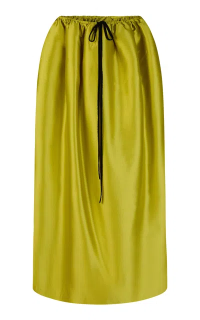 Harris Tapper Exclusive Ophelia Wool-silk Maxi Skirt In Green