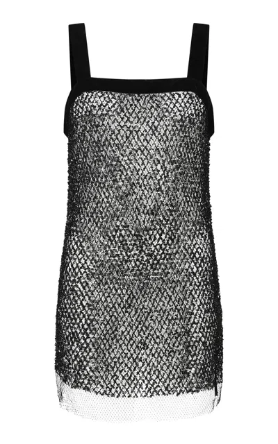 Harris Tapper Exclusive Priscilla Hand-beaded Knit Top In Black