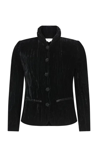 Harris Tapper Exclusive Ruth Crushed Velvet Blazer In Black
