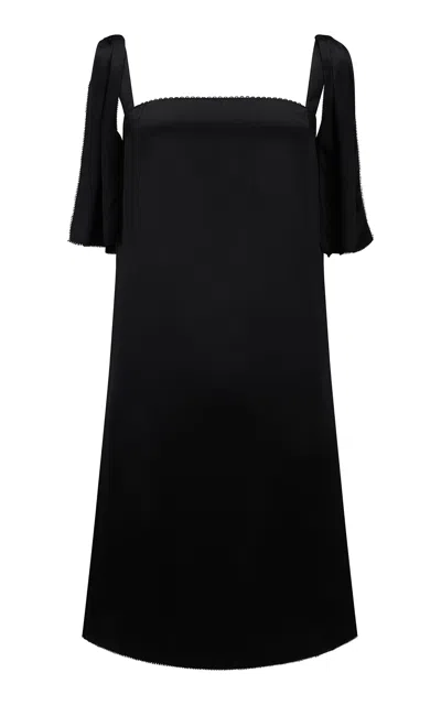 Harris Tapper Exclusive Silk Bow Midi Dress In Black