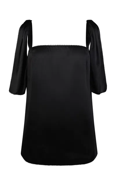 Harris Tapper Exclusive Silk Bow Top In Black