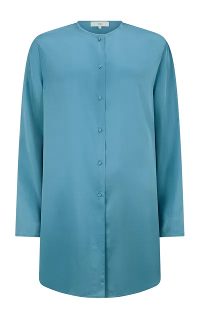 Harris Tapper Exclusive Silk Overshirt In Blue