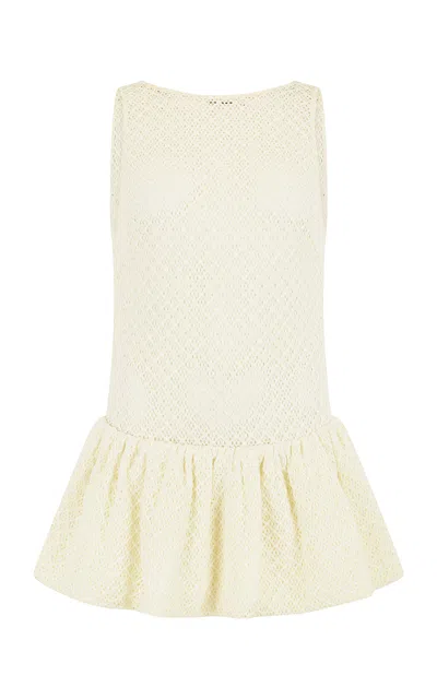 Harris Tapper Exclusive Sirius Lace Peplum Top In Yellow