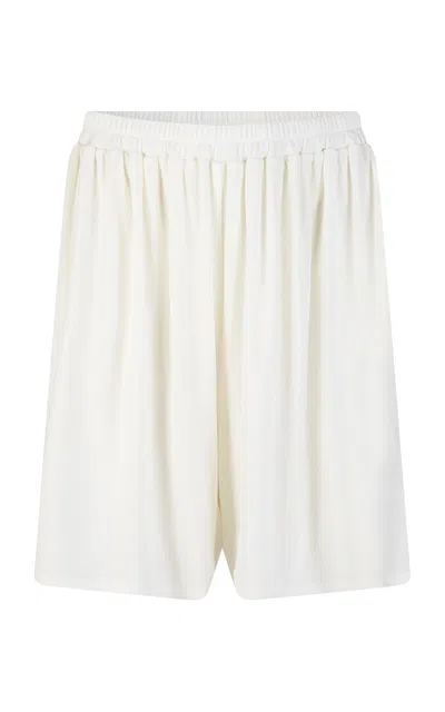 Harris Tapper Exclusive Voluminous Wool-blend Jersey Shorts In White