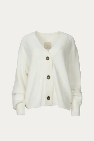 Harris Tapper Lang Cardigan In Ivory In White