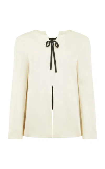 Harris Tapper Loin Satin Faille Top In White