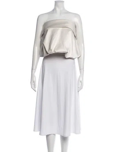 Pre-owned Harris Tapper Strapless Top In White