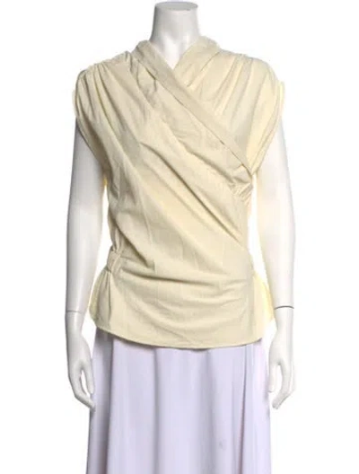 Pre-owned Harris Tapper V-neck Sleeveless Top In Neutrals