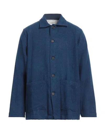 Harris Tweed Man Jacket Blue Size L Cotton
