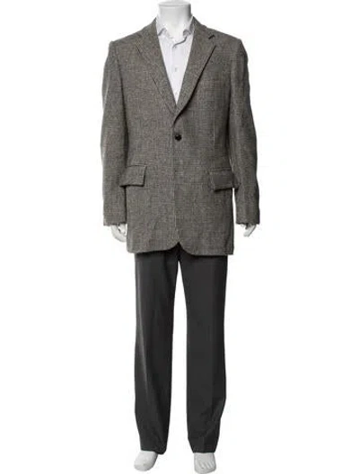 Pre-owned Harris Tweed Virgin Wool Tweed Pattern Sport Coat In Black